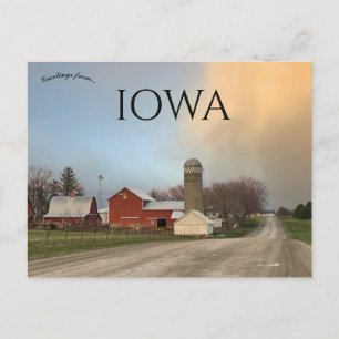 Amish boerderij na een regenbui in Johnson County  Briefkaart