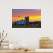 Amish-Boerderij op Sunrise Poster (Keuken)