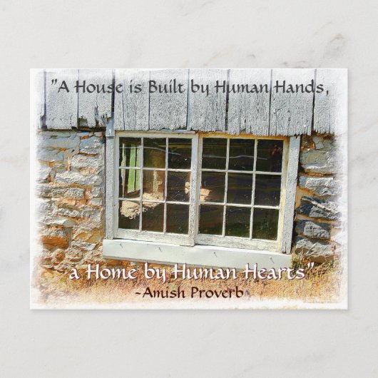 Amish Briefkaart. Amish spreekwoord. Uw winkelnaam Briefkaart (Voorkant)