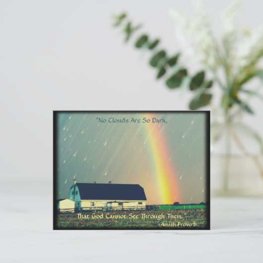 Amish Briefkaart Proverb-aanmoediging. Religie (Staand voorkant)