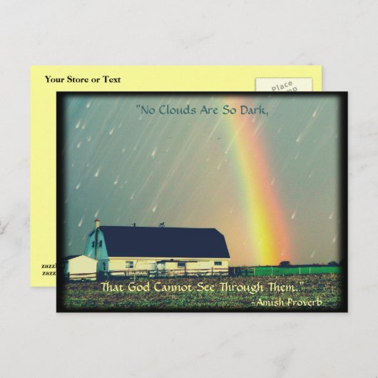 Amish Briefkaart Proverb-aanmoediging. Religie (Voorkant / Achterkant)