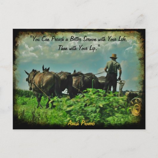 Amish Briefkaart. Proverb. Winkel of Jouw naam toe Briefkaart (Voorkant)