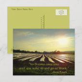 Amish Briefkaart. Spreekwoord. Dromen. Work. Brief Briefkaart (Voorkant / Achterkant)