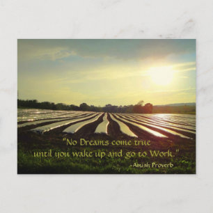 Amish Briefkaart. Spreekwoord. Dromen. Work. Brief Briefkaart