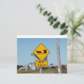 Amish Buggie Crossing Sign Post Kaart (Staand voorkant)