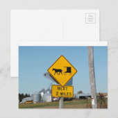 Amish Buggie Crossing Sign Post Kaart (Voorkant / Achterkant)