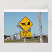 Amish Buggie Crossing Sign Post Kaart (Voorkant)