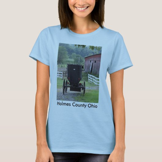 Amish Buggie - Holmes Co OH, Holmes County Ohio T-shirt (Voorkant)