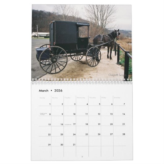 Amish Buggies 2018 Kalender (Mar 2026)