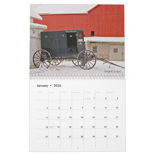 Amish Buggies 2018 Kalender (Jan 2026)