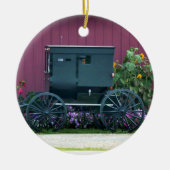 Amish Buggy-Barnyard Keramisch Ornament (Voorkant)