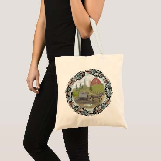 Amish Buggy bezoek tas met eigen naam (Voorkant (product))