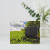 Amish Buggy in Hillside Boerderij Briefkaart (Staand voorkant)