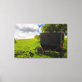 Amish Buggy in Hillside Boerderij Canvas Afdruk (Voorkant)