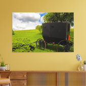 Amish Buggy in Hillside Boerderij Canvas Afdruk (Insitu (Woonkamer))