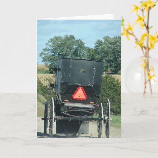Amish Buggy Kaart (Gele Bloem)