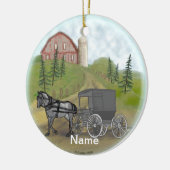 Amish Buggy Kerstbal Keramisch Ornament (Links)