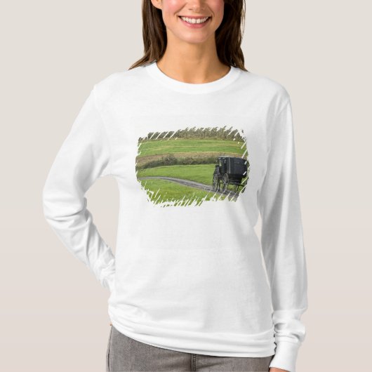 Amish buggy on boerderij lane, noordoost Ohio, T-shirt (Voorkant)