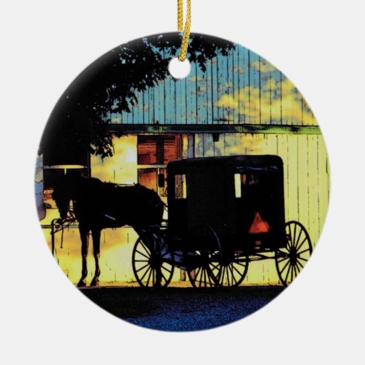 Amish Buggy Ornament (Voorkant)