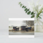 Amish Buggy "Parking Lot" Briefkaart (Staand voorkant)