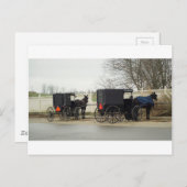 Amish Buggy "Parking Lot" Briefkaart (Voorkant / Achterkant)