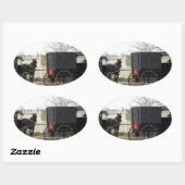 Amish Buggy "Parking Lot" Ovale Sticker (Vel)