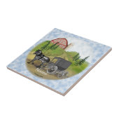 Amish Buggy Return tegel Tegeltje (Zijkant)