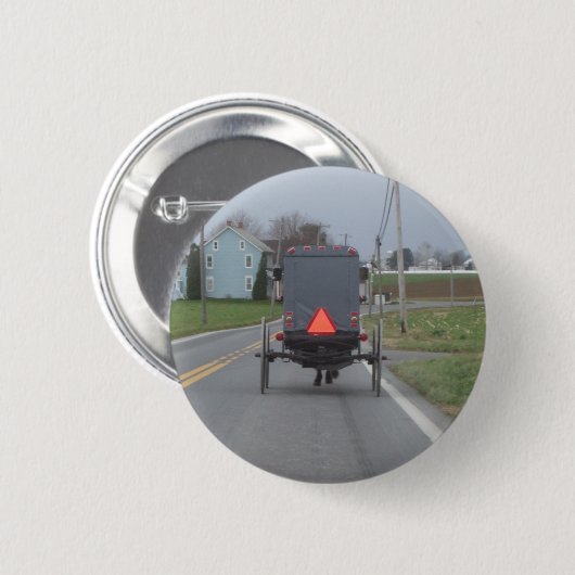 Amish Buggy Ronde Button 5,7 Cm (Voorkant /achterkant)