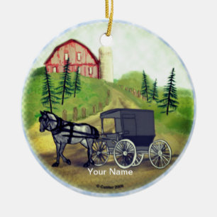 Amish Buggy terugkerende ornament