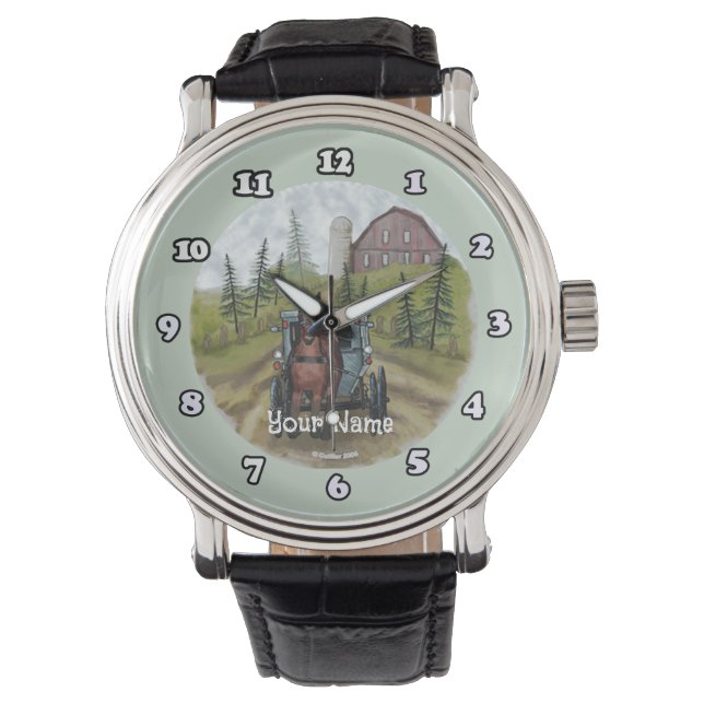 Amish Buggy Town Dag horloge (Voorkant)