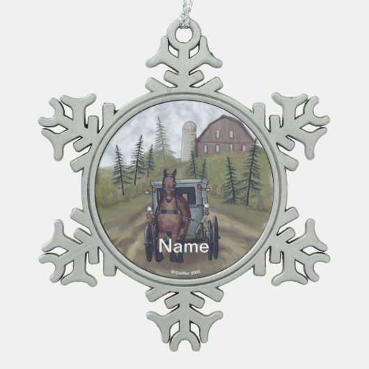 Amish Buggy Town Day ornament (Voorkant)