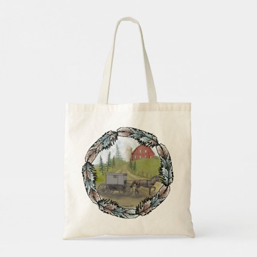 Amish Buggy Visiting canvas tas (Achterkant)