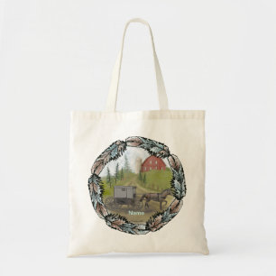 Amish Buggy Visiting canvas tas