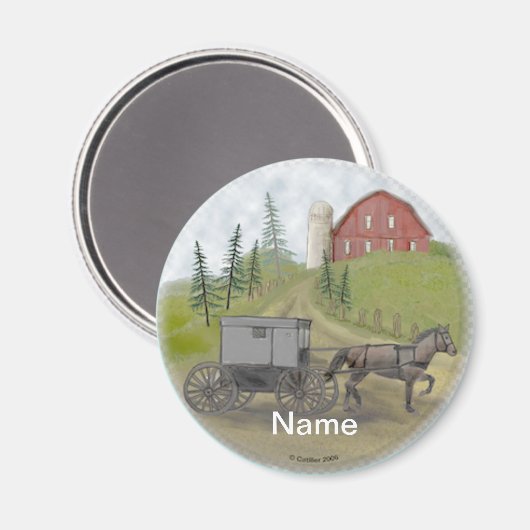 Amish Buggy Visiting Magneet (Voorkant / Achterkant)