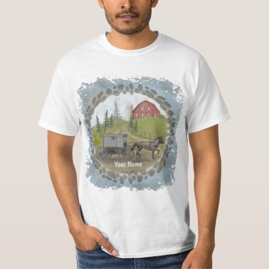 Amish Buggy Visiting T-Shirt (Voorkant)