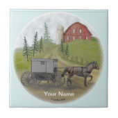 Amish Buggy Visiting tegel Tegeltje (Voorkant)