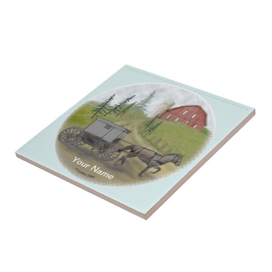 Amish Buggy Visiting tegel Tegeltje (Zijkant)