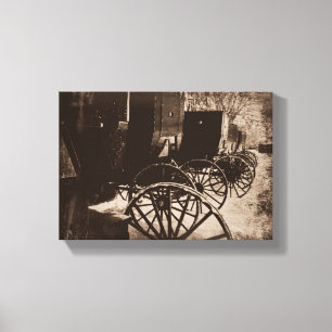 Amish Cart Wheels Grunge Canvas Afdruk
