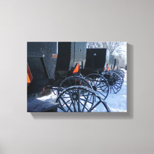 Amish Carts Canvas Afdruk