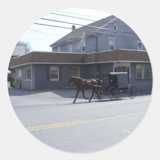 Amish Community Ronde Sticker (Voorkant)