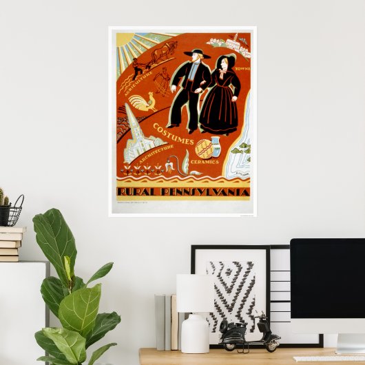 Amish Costume Tradition 1938 WPA Poster (Thuiskantoor)