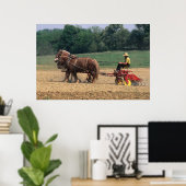 Amish Country eenvoudige mensen in de landbouw met Poster (Thuiskantoor)