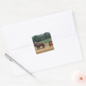 Amish Country eenvoudige mensen in de landbouw met Vierkante Sticker (Envelop)