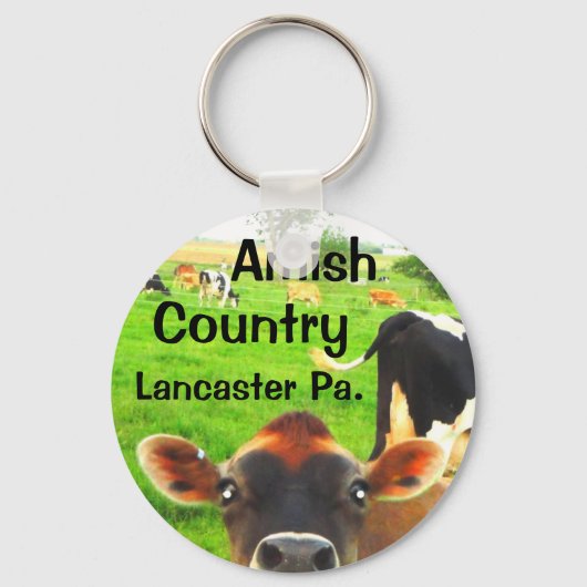 Amish Country Koeien! Lancaster Sleutelhanger (Voorkant)