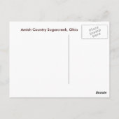 Amish Country Sugarcreek,Ohio Briefkaart (Achterkant)