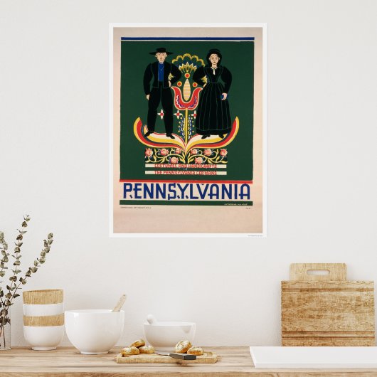 Amish Couple Costumes 1938 WPA Poster (Keuken)
