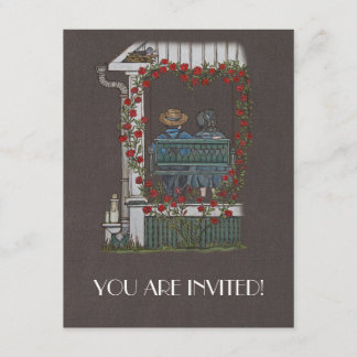 Amish Couple on Porch Swing Kaart