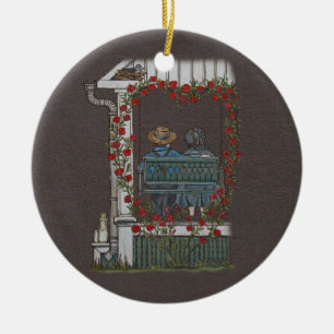 Amish Couple on Porch Swing Keramisch Ornament