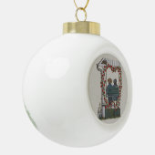 Amish Couple on Porch Swing Keramische Bal Ornament (Links)