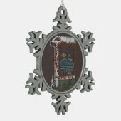 Amish Couple on Porch Swing Tin Sneeuwvlok Ornament (Links)